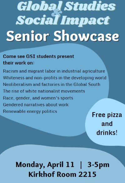 GSI Senior Showcase Event Flyer